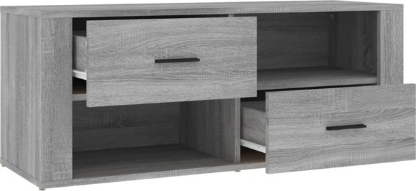 vidaXL Έπιπλο τηλεόρασης, γκρι δρυς Sonoma, 100x35x40 cm