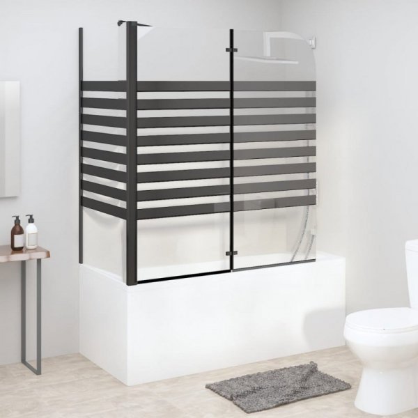 vidaXL Παράβαν μπάνιου ριγέ, 120x68x130 εκ., από σκληρυμένο γυαλί