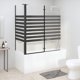 vidaXL Παράβαν μπάνιου ριγέ, 120x68x130 εκ., από σκληρυμένο γυαλί