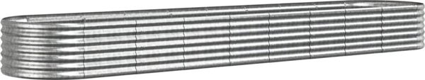 vidaXL Donica ogrodowa, malowana proszkowo stal, 368x80x36 cm, srebrna