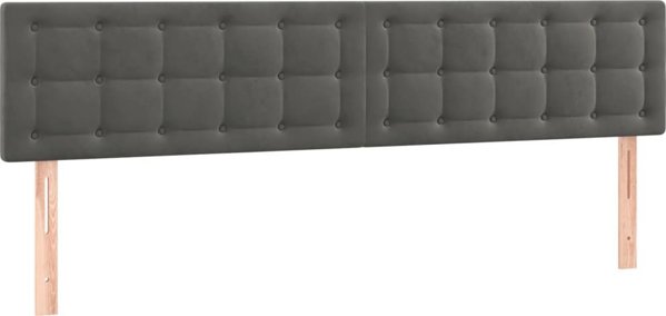 vidaXL Κρεβάτι κοντινεντάλ με στρώμα και LED, βελούδινο γκρι, 160x200 cm