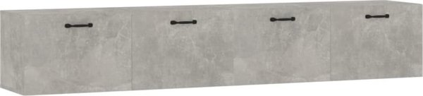 vidaXL Σετ 2 επιτοίχιες ντουλάπες, γκρι μπετό, 100x36,5x35 εκ