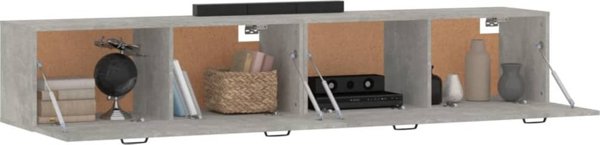 vidaXL Σετ 2 επιτοίχιες ντουλάπες, γκρι μπετό, 100x36,5x35 εκ