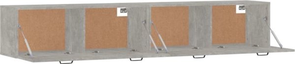 vidaXL Σετ 2 επιτοίχιες ντουλάπες, γκρι μπετό, 100x36,5x35 εκ
