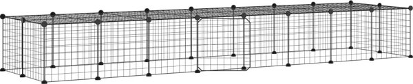 vidaXL Klatka dla zwierzat z bramka, 36 paneli, czarna, 35x35 cm, stal