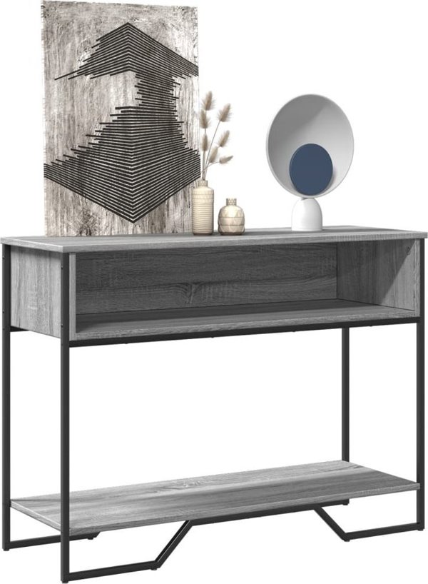 vidaXL Κονσόλα Τραπέζι, Γκρι Sonoma Δρυς, 100x35x74,5 εκ