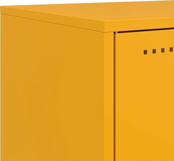 vidaXL Szafka pod telewizor, musztardowa, 68x39x60,5 cm, stalowa