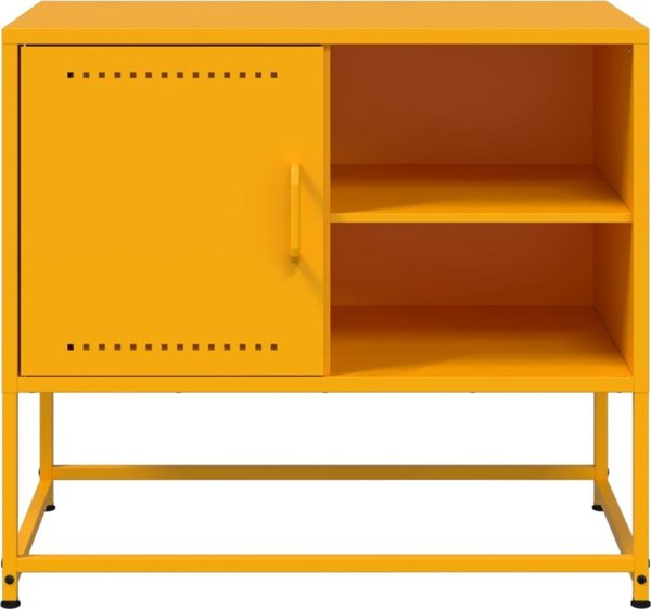 vidaXL Szafka pod telewizor, musztardowa, 68x39x60,5 cm, stalowa