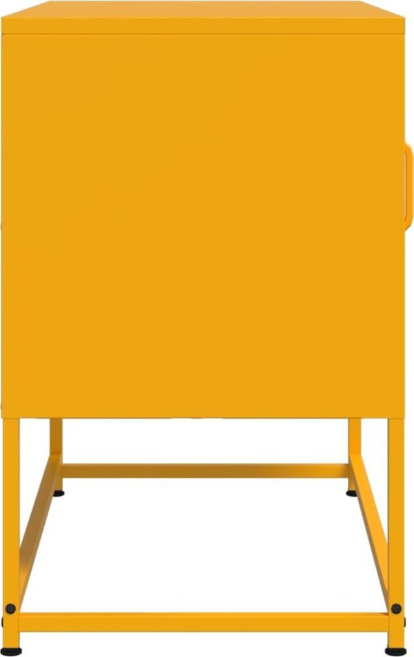 vidaXL Szafka pod telewizor, musztardowa, 68x39x60,5 cm, stalowa