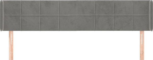vidaXL Zaglowek uszak, jasnoszary, 203x16x78/88 cm, aksamit