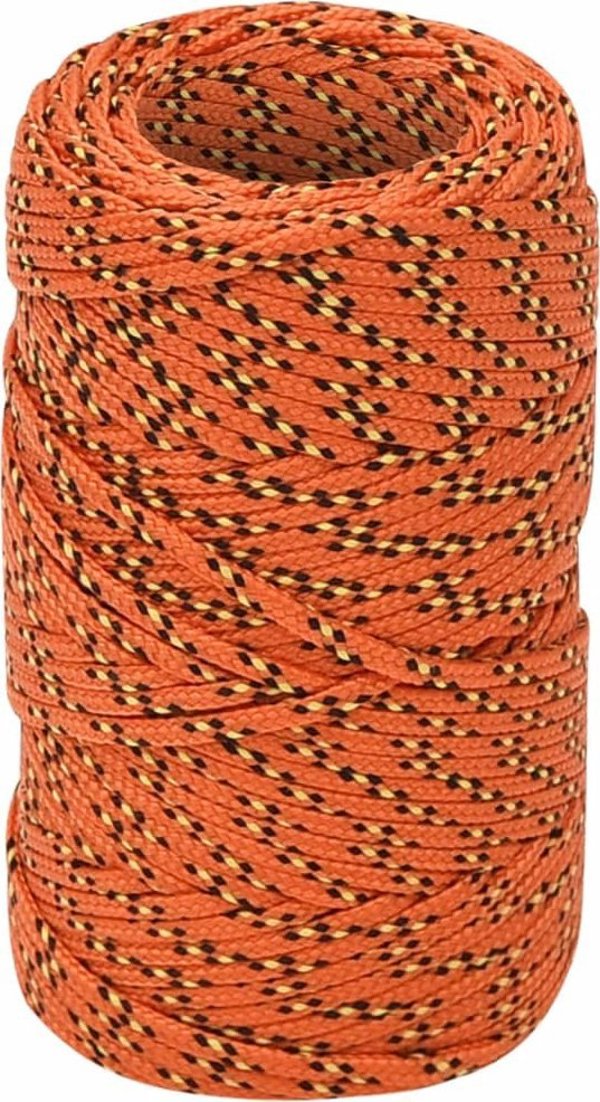 vidaXL Linka zeglarska, pomaranczowa, 2 mm, 100 m, polipropylen