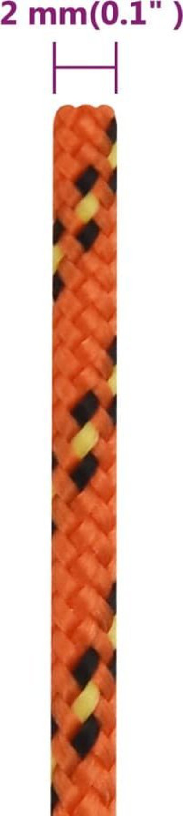 vidaXL Linka zeglarska, pomaranczowa, 2 mm, 100 m, polipropylen