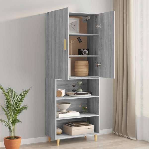 vidaXL Επιτοίχια ντουλάπα, γκρι δρυς Σονομα, 69,5x34x90 εκ.