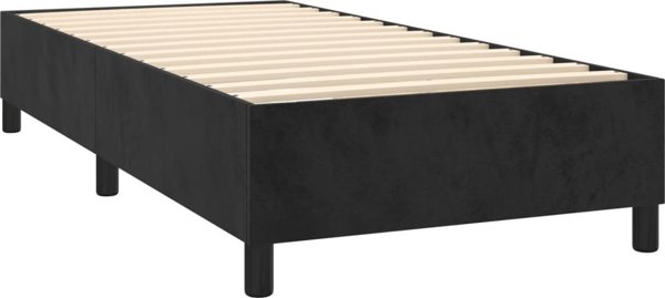 vidaXL Κρεβάτι Continental με στρώμα, μαύρο, βελούδο, 100x200 εκ.