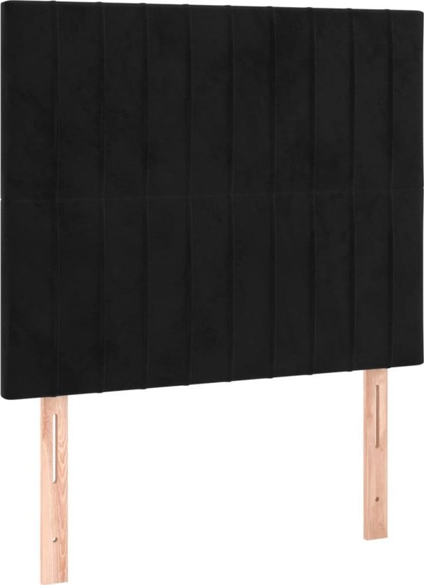 vidaXL Κρεβάτι Continental με στρώμα, μαύρο, βελούδο, 100x200 εκ.