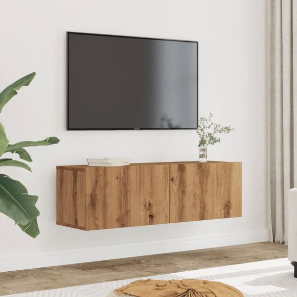 vidaXL Επιτοίχιες Ντουλάπες TV, 2 τεμ., Δρυς Artisan, 100x30x30 εκ.