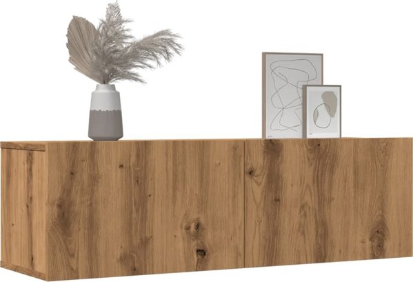 vidaXL Επιτοίχιες Ντουλάπες TV, 2 τεμ., Δρυς Artisan, 100x30x30 εκ.