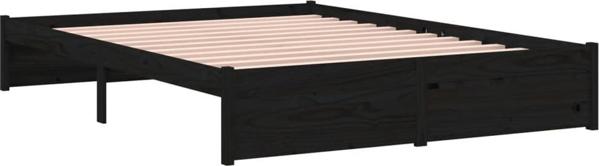 vidaXL Πλαίσιο κρεβατιού, μαύρο, ελαφρύ ξύλο, 140 x 190 cm