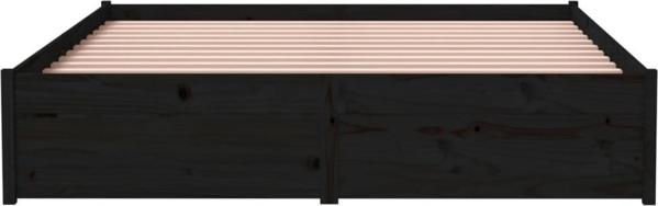 vidaXL Πλαίσιο κρεβατιού, μαύρο, ελαφρύ ξύλο, 140 x 190 cm