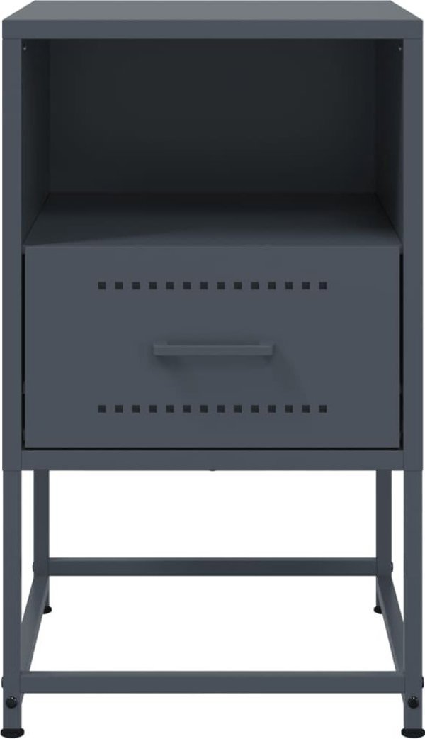 vidaXL Szafki nocne, 2 szt., antracytowe, 36x39x60,5 cm, stal
