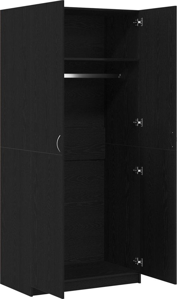 vidaXL Ντουλάπα Ρουχισμού 90x52x200 cm από Ξύλο Μηχανικής, Μαύρη Δρυς