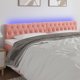 vidaXL Κεφαλάρι κρεβατιού με LED, ροζ, 200x7x78/88 εκ., βελούδο