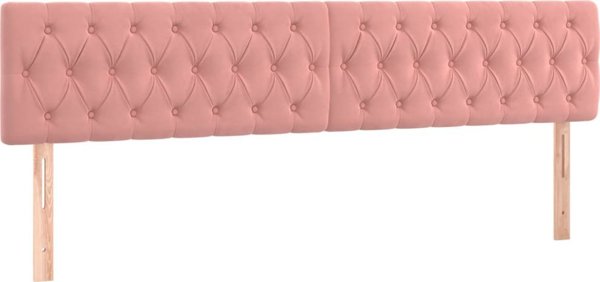 vidaXL Κεφαλάρι κρεβατιού με LED, ροζ, 200x7x78/88 εκ., βελούδο