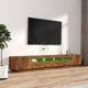 vidaXL Σετ 3 Ντουλάπια Τηλεόρασης με LED Φωτισμό, Καπνιστή Δρυς