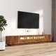 vidaXL Σετ 3 Ντουλάπια Τηλεόρασης με LED Φωτισμό, Καπνιστή Δρυς