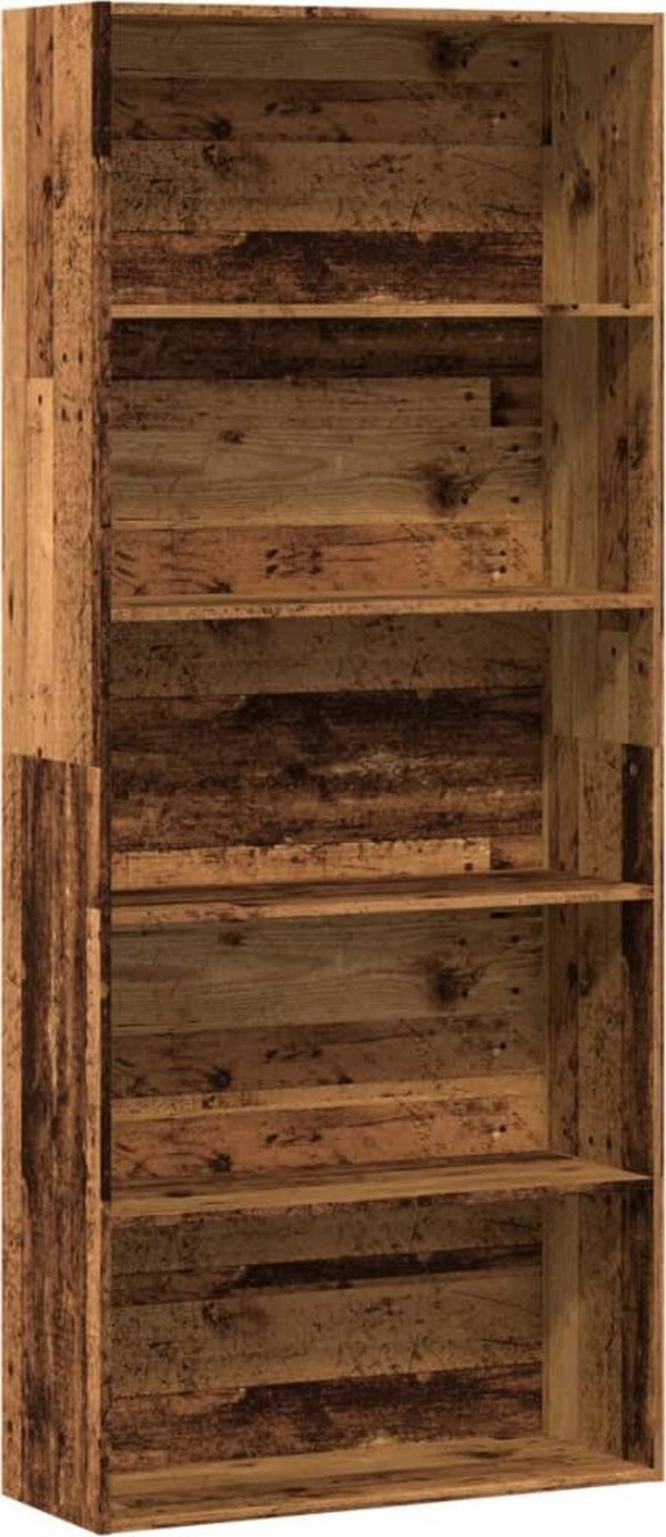 vidaXL Ραφιερα βιβλιων απο παλαιωμενο ξυλο 80x30x189 cm