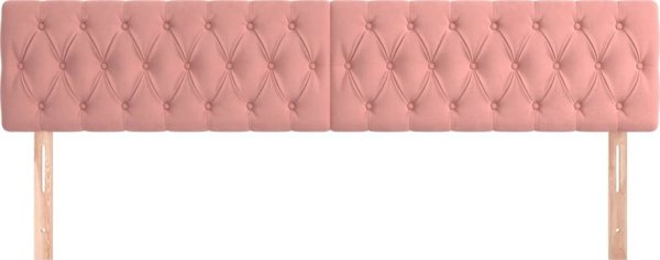 vidaXL 2 Τεμάχια Κεφαλάρια Κρεβατιού, Ροζ, 100x7x78/88 εκ., Βελούδο