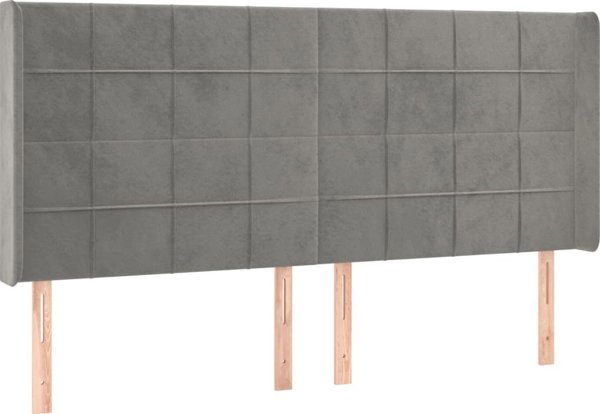 vidaXL Κεφαλάρι uszak, φωτεινό γκρι, 163x16x118/128 εκ, βελούδο