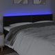 vidaXL Zaglowek do lozka z LED, czarny, 180x5x78/88 cm, tkanina