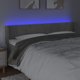 vidaXL Zaglowek do lozka z LED, jasnoszary, 163x16x78/88 cm, aksamit