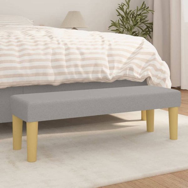 vidaXL Παγκάκι, Ανοιχτό Γκρι, 100x30x30 εκ., Υφασμάτινη Επένδυση