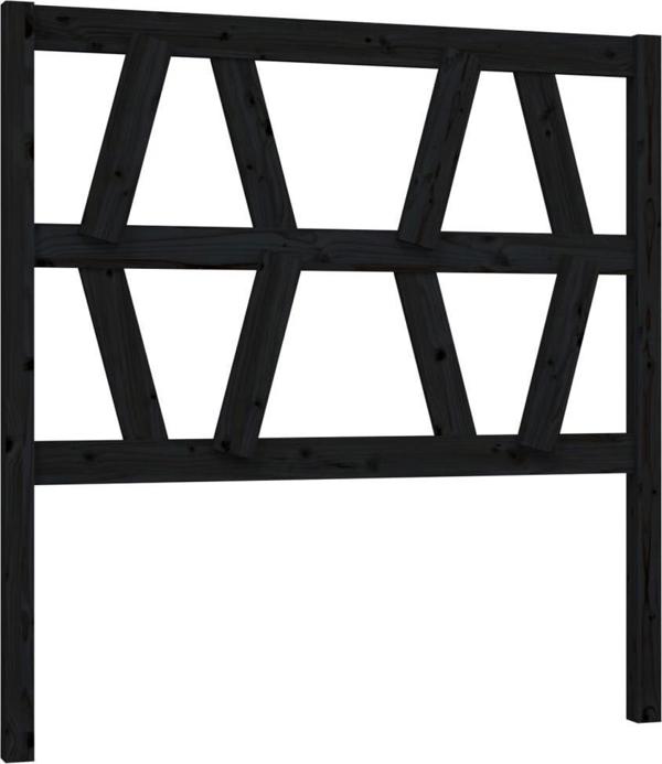 Κεφαλάρι κρεβατιού vidaXL, μαύρο, 96x4x100 εκ., ξύλο πεύκου (lite)
