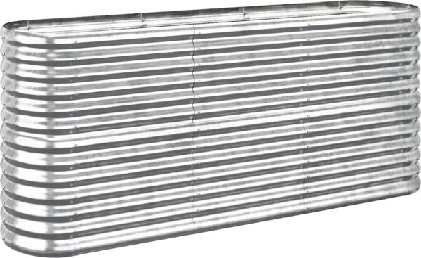 vidaXL vidaXL Donica ogrodowa, malowana proszkowo stal, 152x40x68 cm, srebrna