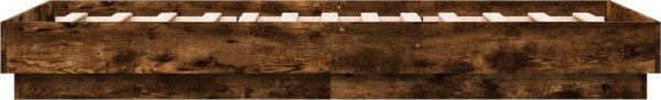 vidaXL Κρεβάτι χωρίς στρώμα, καπνιστό δρυς, 90x190 εκ.