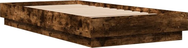 vidaXL Κρεβάτι χωρίς στρώμα, καπνιστό δρυς, 90x190 εκ.