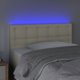 vidaXL Zaglowek do lozka z LED, kremowy, 100x5x78/88cm, sztuczna skora