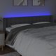 vidaXL Υφασμάτινο κεφαλάρι/ζαγλώκ κρεβατιού με LED, σκούρο γκρι, 163x16x78/88 εκ., ύφασμα