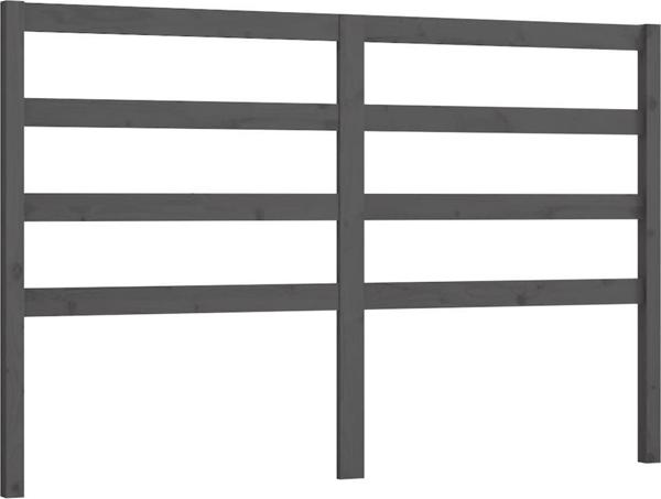 vidaXL Κεφαλάρι κρεβατιού, γκρι, 166x4x100 cm, μασίφ πεύκο