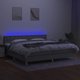 vidaXL Κρεβάτι Kontynentalne με στρώμα, ανοιχτό γκρι, 200x200cm, ύφασμα