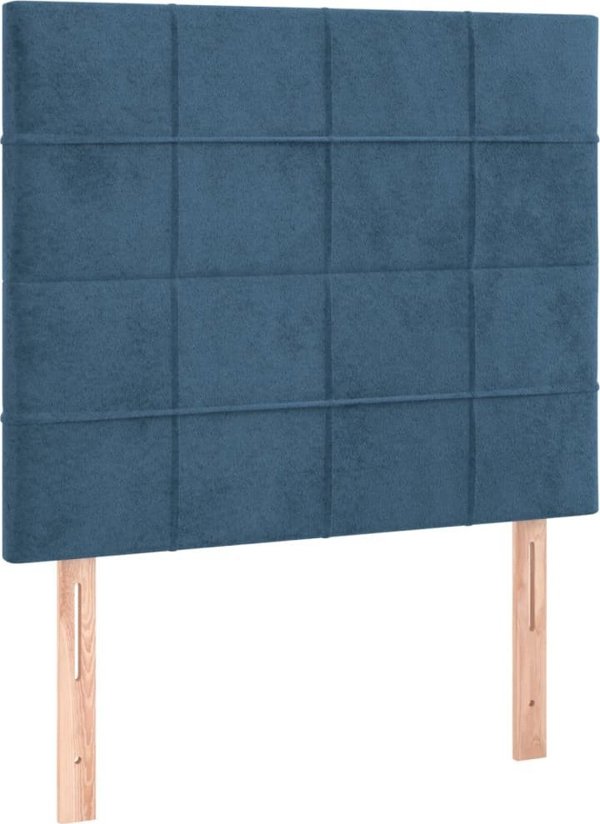 vidaXL Loezko kontynentalne z materacem, niebieskie, aksamit, 100x200cm