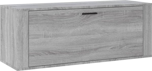 vidaXL Επιτοίχια παπουτσοθήκη, γκρι δρυς Sonoma, 100x35x38 cm