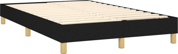 vidaXL Κρεβάτι Kontynentalne με στρώμα, μαύρο, 120x200 cm, ύφασμα