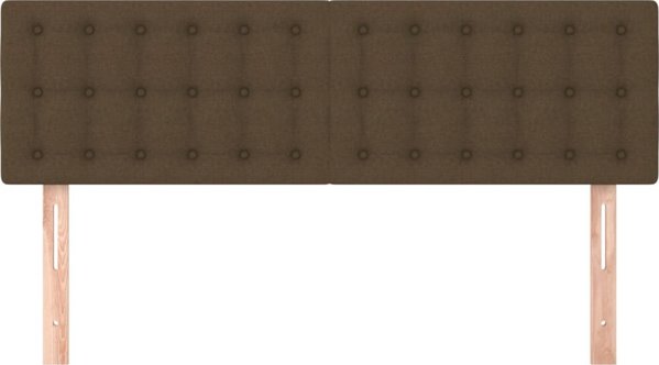 vidaXL Κεφαλαριά για κρεβάτι, 2 τεμ., σκούρο καφέ, 72x5x78/88 εκ, ύφασμα