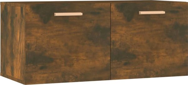 vidaXL Ντουλάπι τοίχου, καπνιστή δρυς, 80x35x36,5 cm