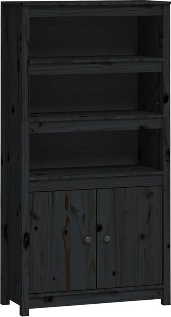 vidaXL Szafka, czarna, 80x35x154 cm, lite drewno sosnowe
