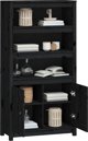 vidaXL Szafka, czarna, 80x35x154 cm, lite drewno sosnowe